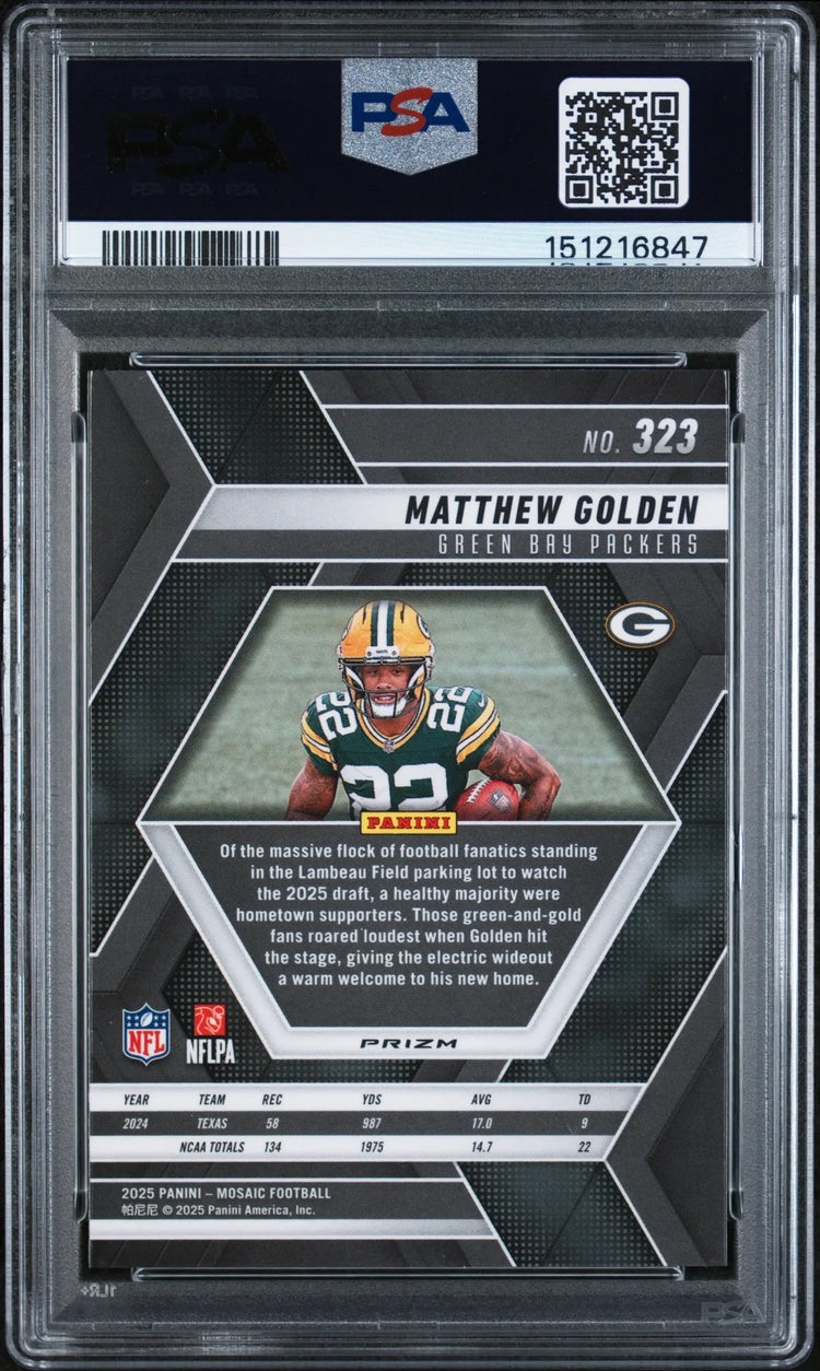 2025 Panini Mosaic Genesis Rookie Matthew Golden #323 PSA 10 