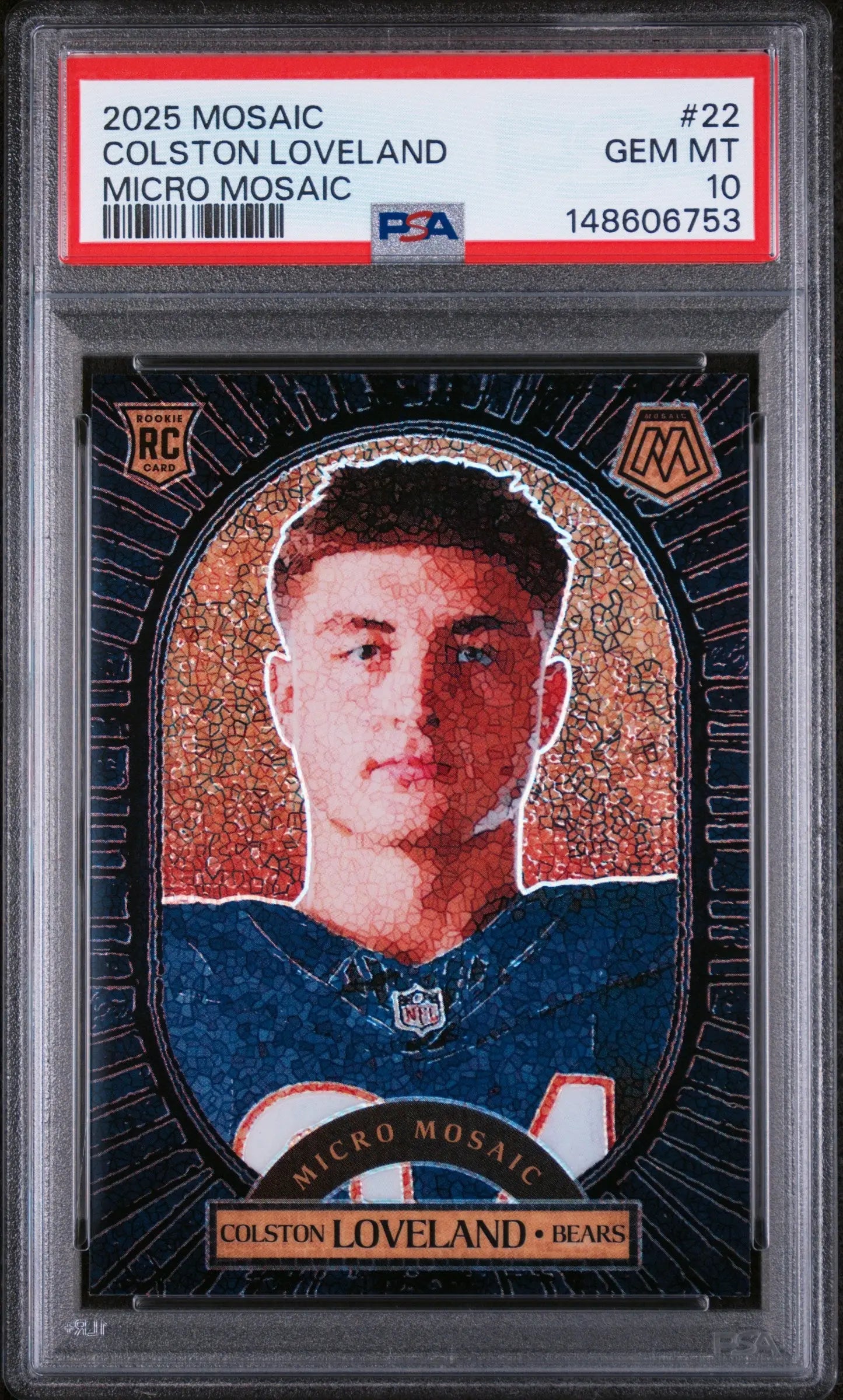 2025 Panini Mosaic Micro Mosaic Colston Loveland RC Rookie #22 PSA 10 