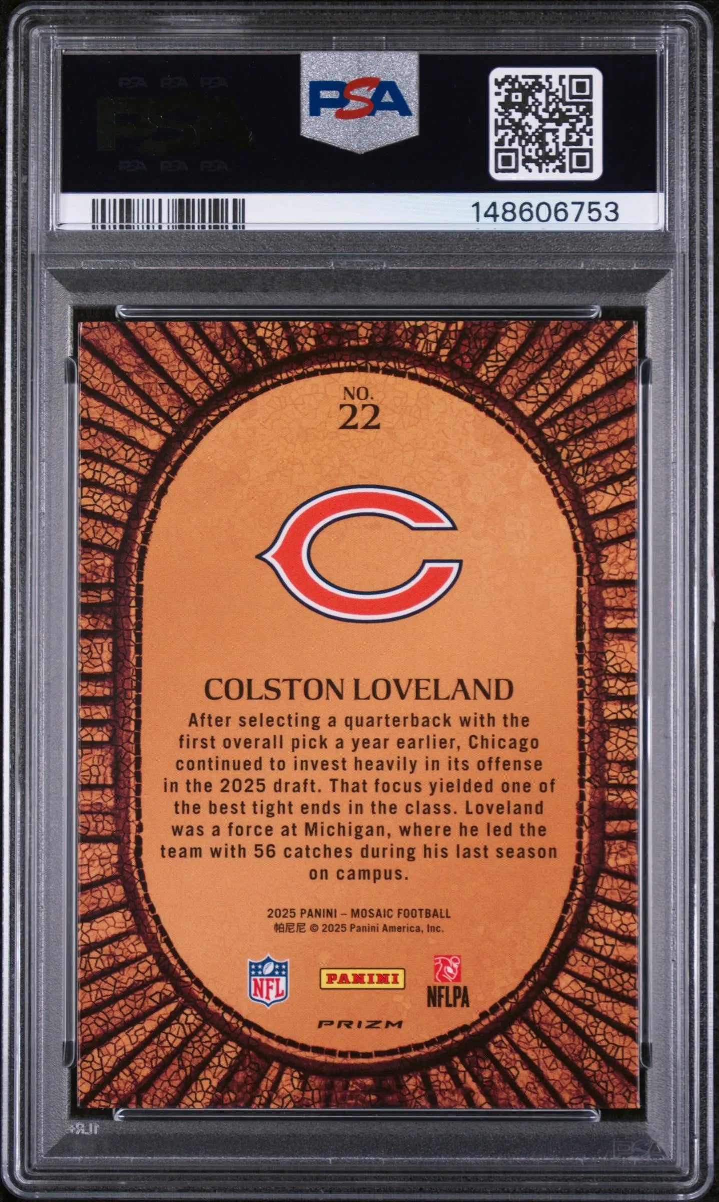2025 Panini Mosaic Micro Mosaic Colston Loveland RC Rookie #22 PSA 10 