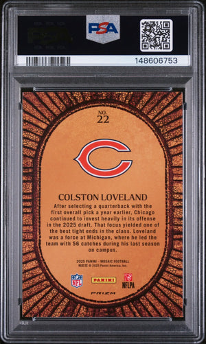 2025 Panini Mosaic Micro Mosaic Colston Loveland RC Rookie #22 PSA 10 