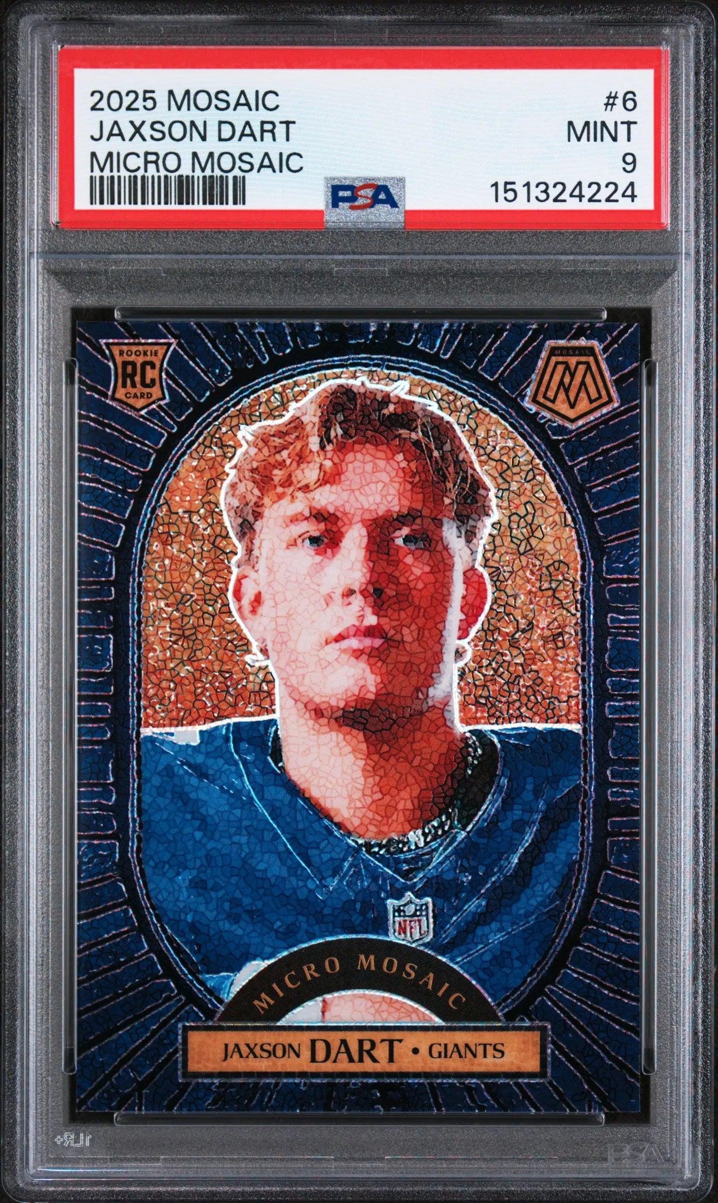 2025 Panini Mosaic Micro Mosaic Rookie Jaxson Dart RC PSA 9 