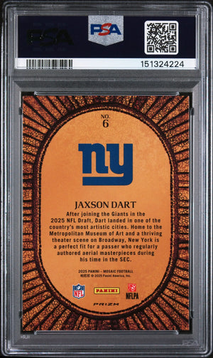 2025 Panini Mosaic Micro Mosaic Rookie Jaxson Dart RC PSA 9 