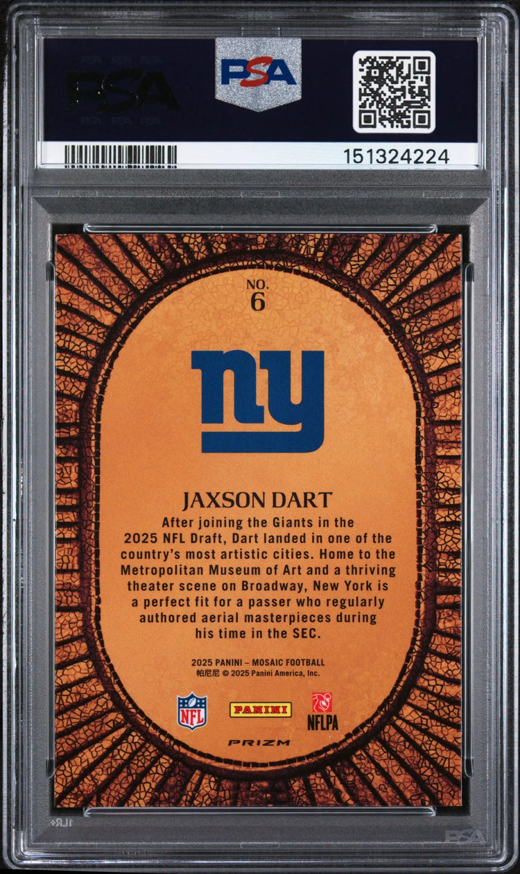 2025 Panini Mosaic Micro Mosaic Rookie Jaxson Dart RC PSA 9 