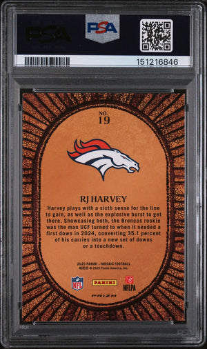 2025 Panini Mosaic Micro Mosaic Rookie RJ Harvey #19 PSA 9 