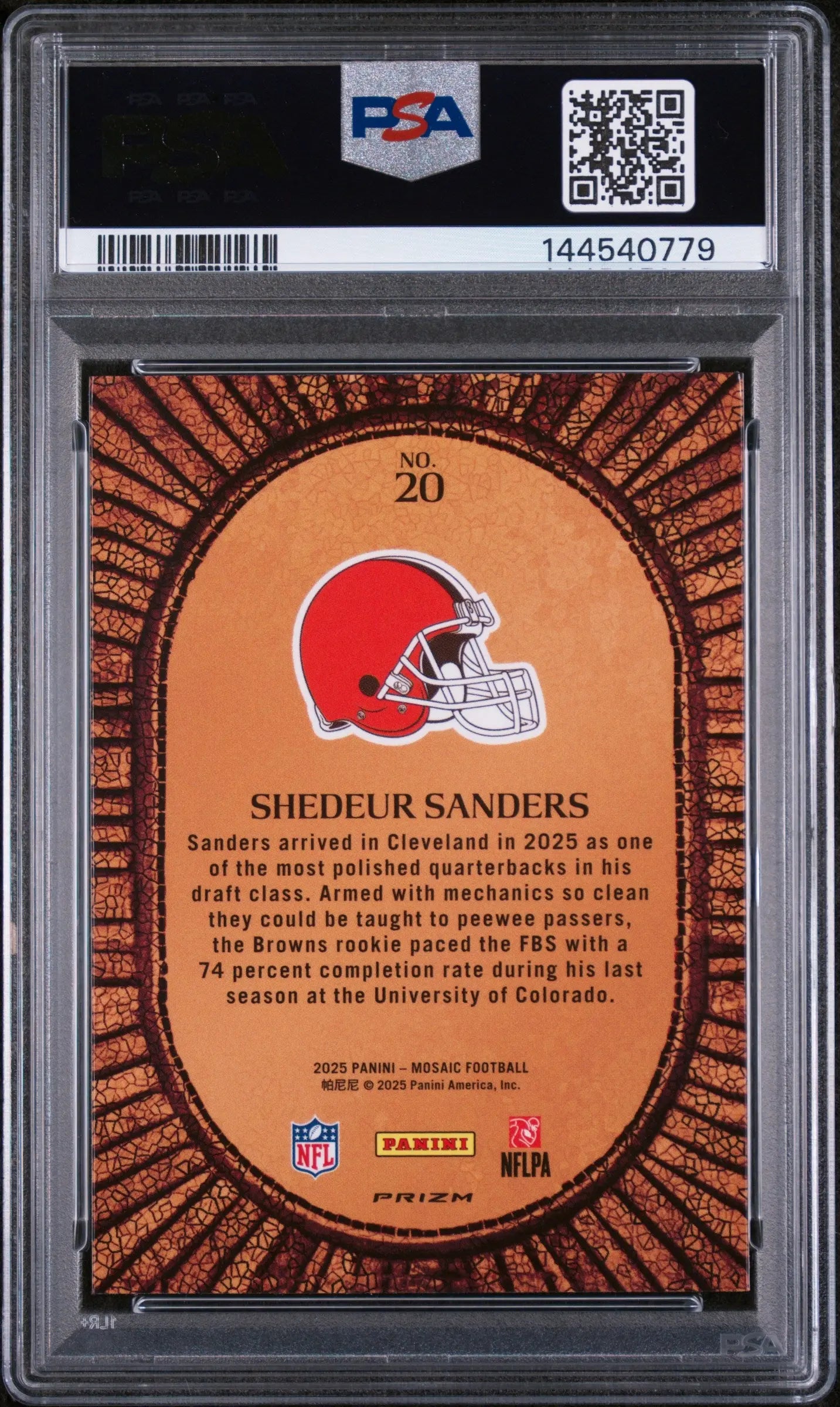 2025 Panini Mosaic Micro Rookie Mosaic Shedeur Sanders #20 PSA 10 