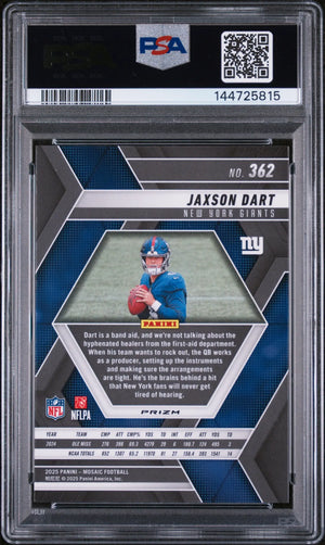 2025 Panini Mosaic Rookie Jaxson Dart RC Rookie PSA 10 #362 