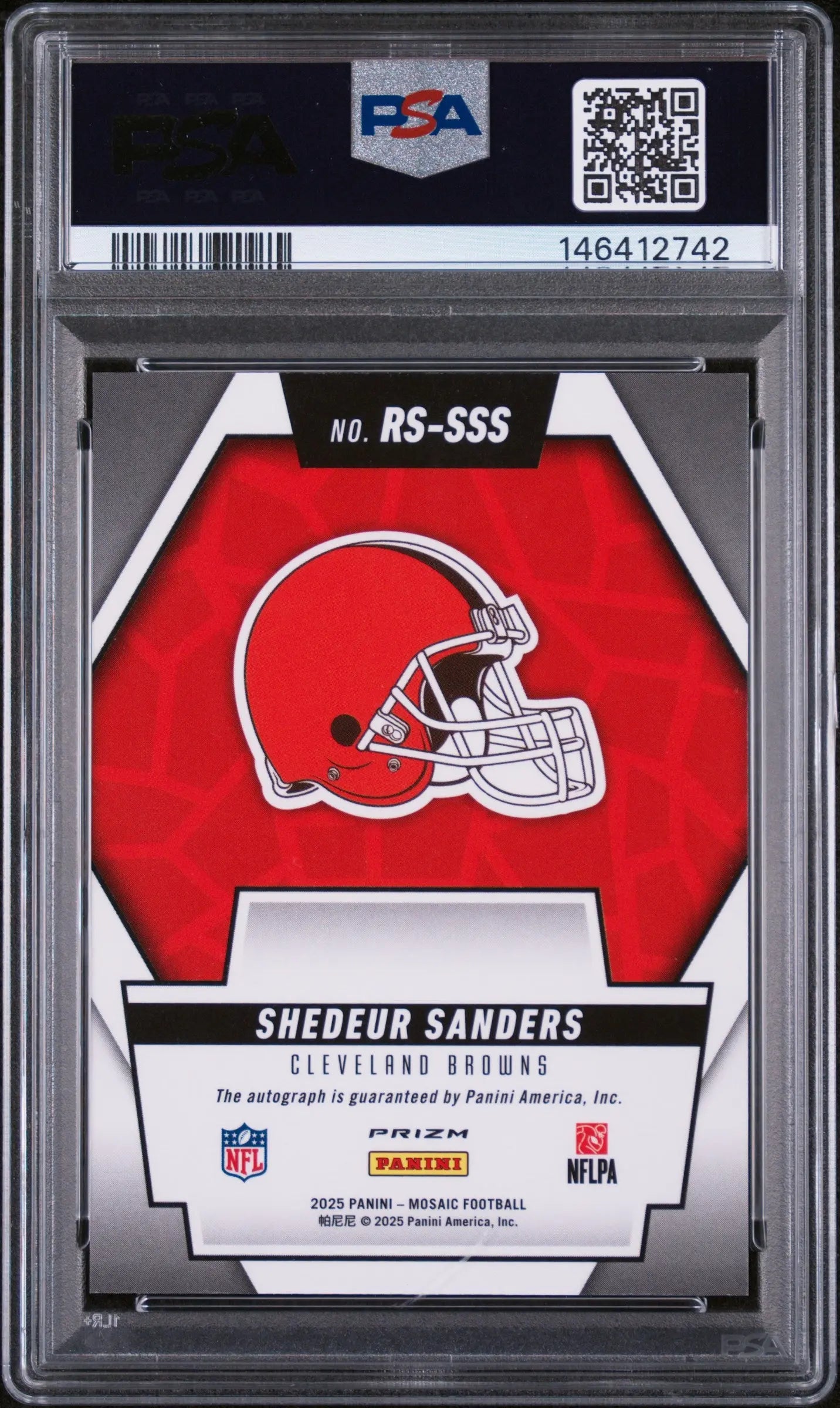 2025 Panini Mosaic Rookie Scripts Auto Shedeur Sanders RC PSA 10 