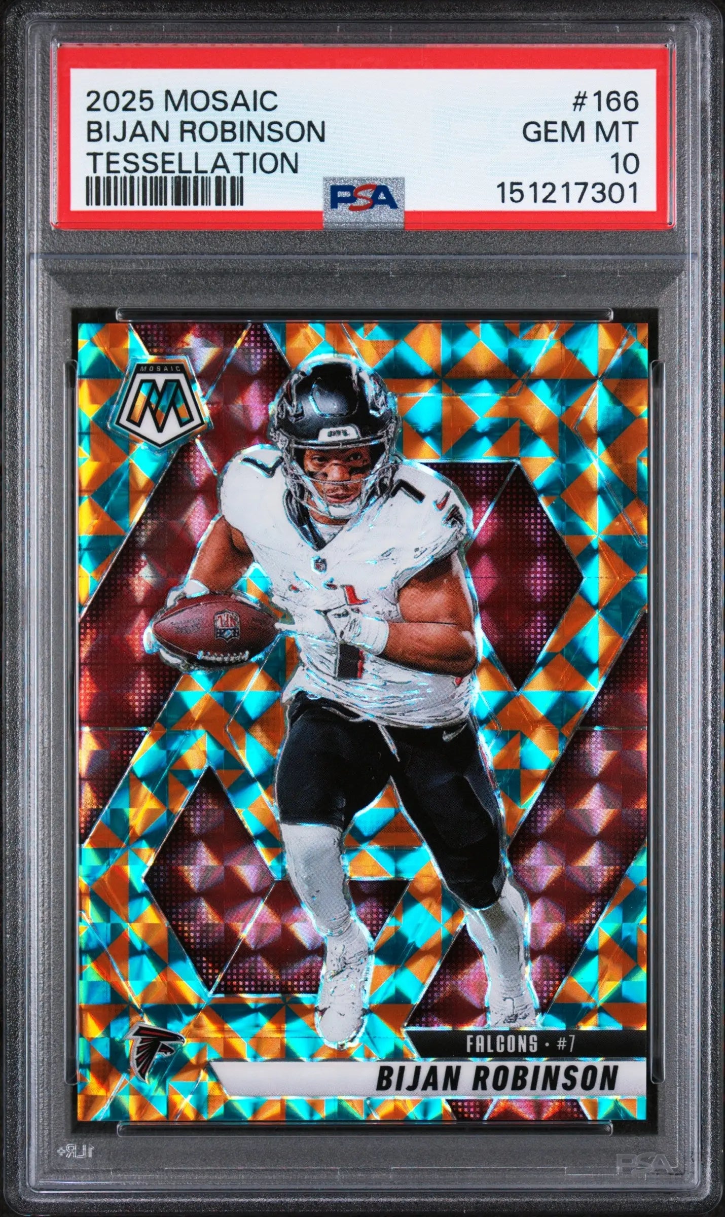 2025 Panini Mosaic Tessellation Bijan Robinson #166 /15 PSA 10 
