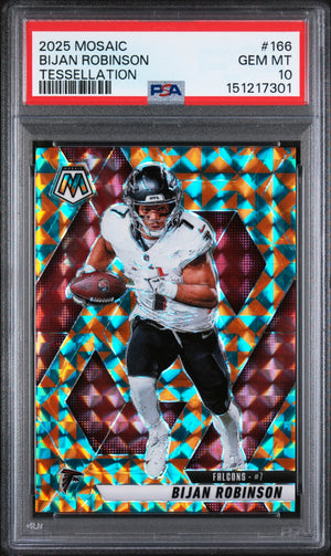 2025 Panini Mosaic Tessellation Bijan Robinson #166 /15 PSA 10 