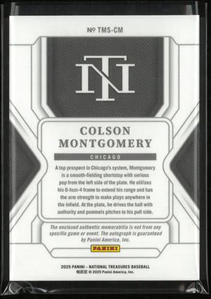 2025 Panini National Treasure Colson Montgomery Patch Auto 9/10 