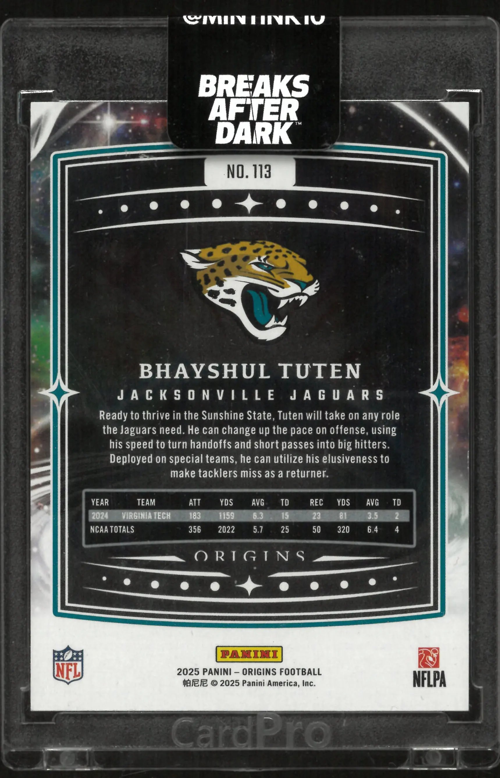 2025 Panini Origins Bhayshul Tuten RC Rookie /5 Green 