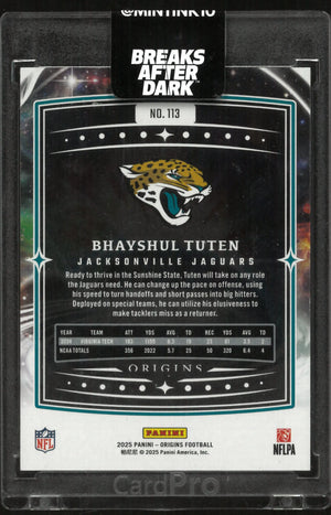2025 Panini Origins Bhayshul Tuten RC Rookie /5 Green 
