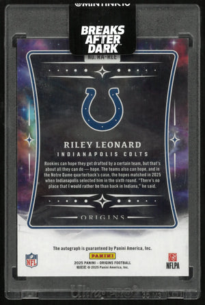 2025 Panini Origins Riley Leonard Autograph Rookie RC /49 