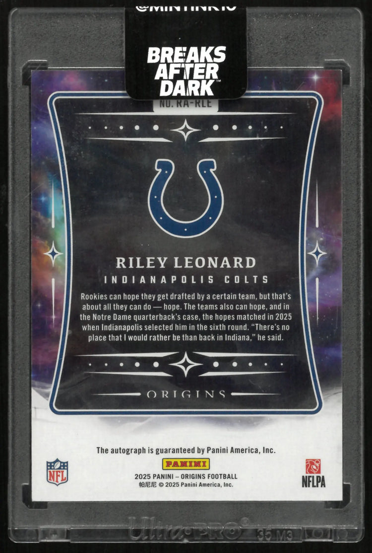 2025 Panini Origins Riley Leonard Autograph Rookie RC /49 