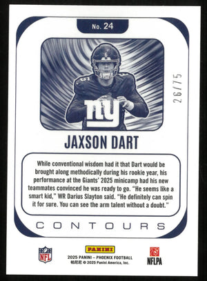2025 Panini Phoenix Football Jaxson Dart RC Rookie Contours /75 
