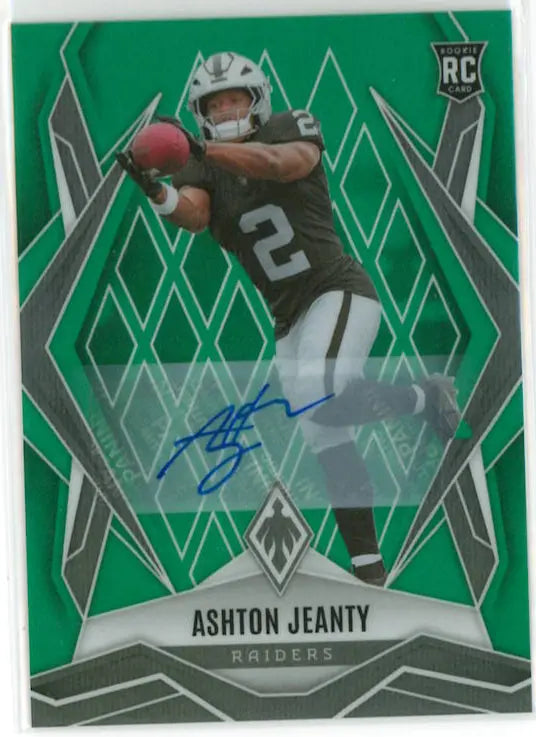 2025 Panini Phoenix Rookie Autograph Ashton Jeanty Auto Green /25 RC 