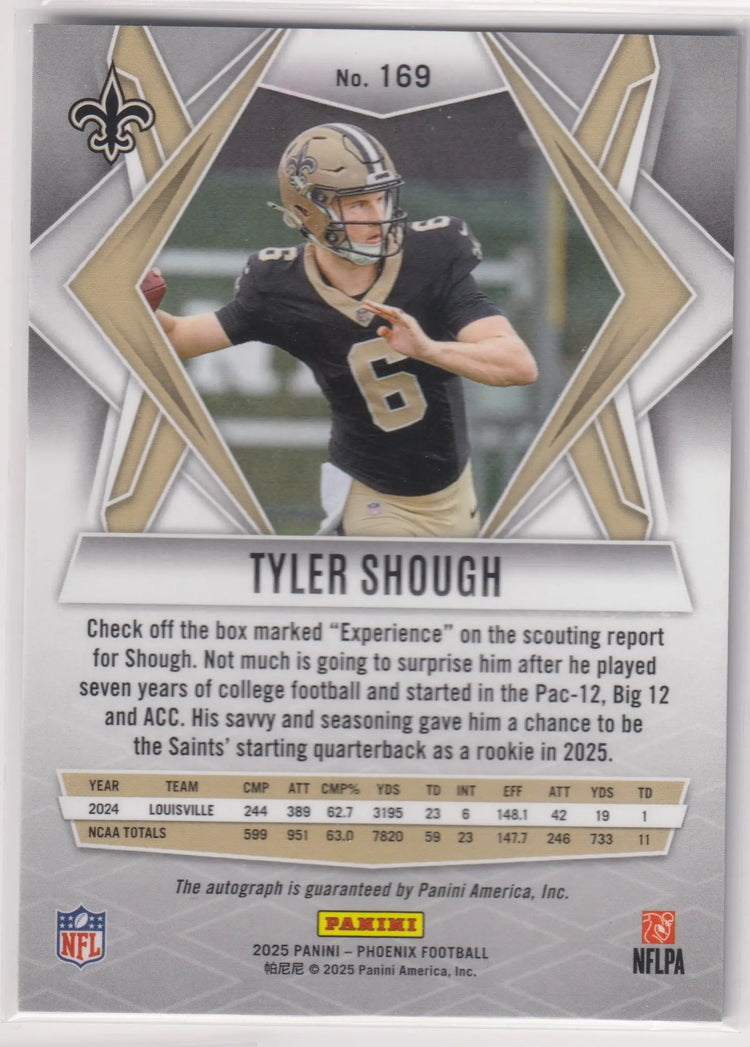 2025 Panini Phoenix Rookie Autograph Tyler Shough Auto Lazer RC 