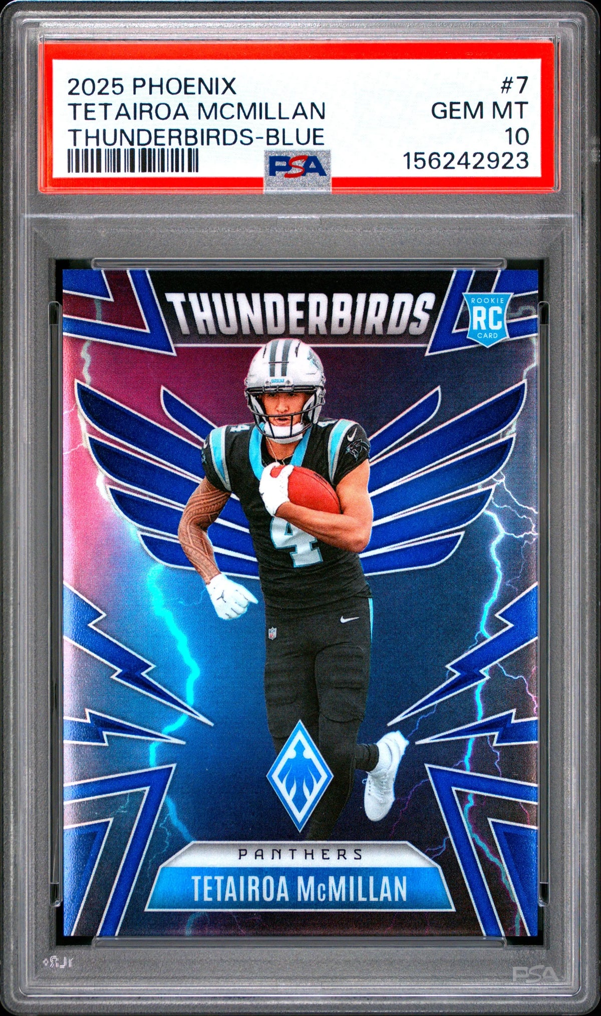 2025 Panini Phoenix Thunderbirds Rookie Tetairoa Mcmillan Blue /199 RC PSA 10 