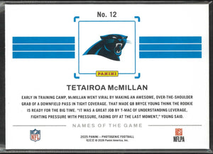 2025 Panini Photogenic Rookie Tetairoa McMillan RC SSP 