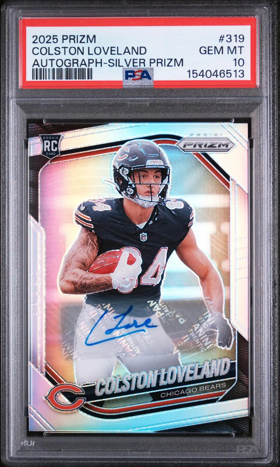 2025 Panini Prizm Autograph Rookie Colston Loveland Silver Prizm RC PSA 10 