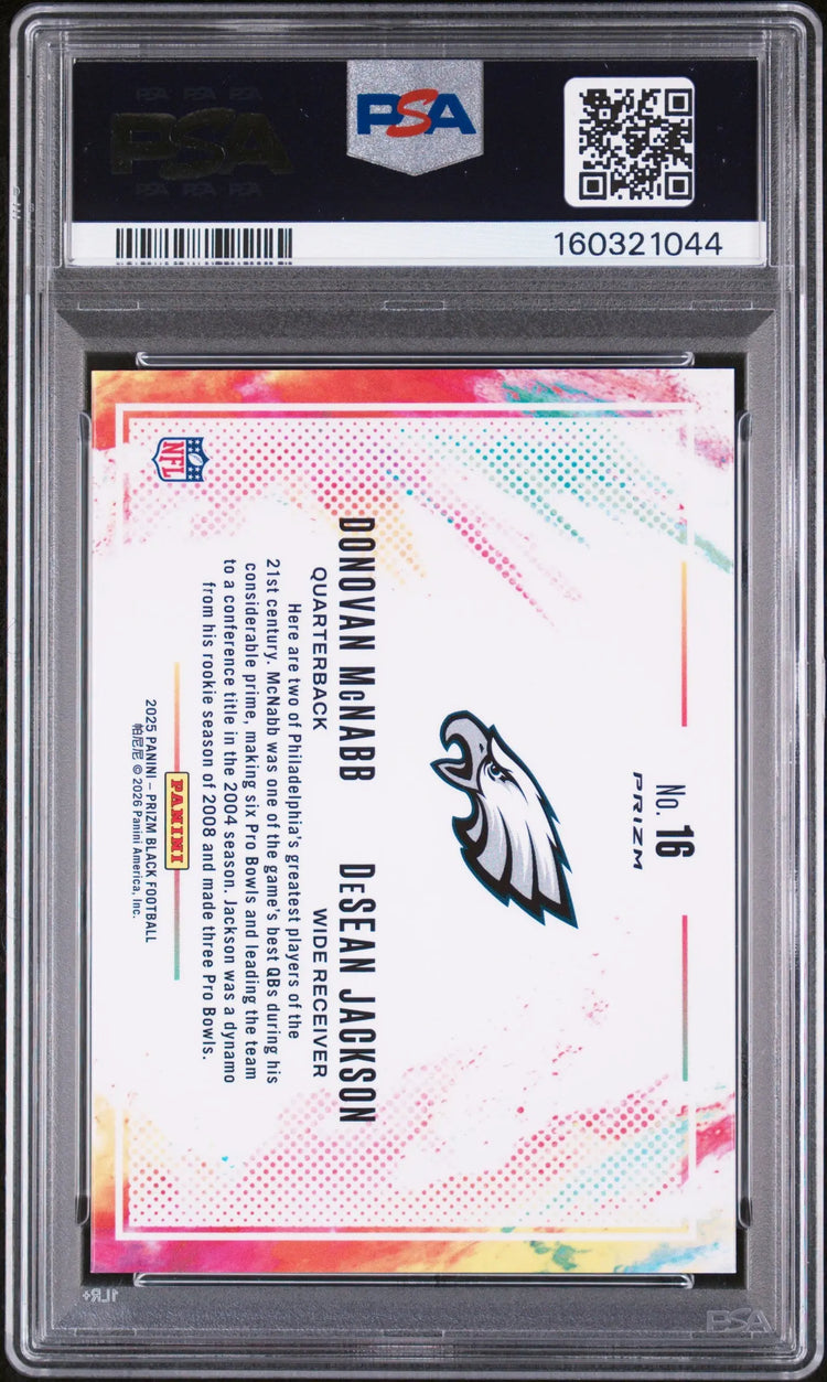 2025 Panini Prizm Black Color Blast Duals Mcnabb/Jackson PSA 10 