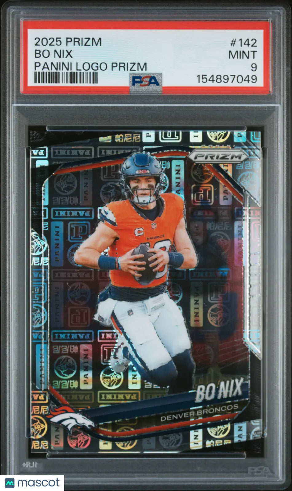 2025 Panini Prizm Bo Nix #142 Logo /20 PSA 9 