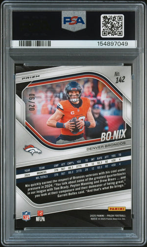 2025 Panini Prizm Bo Nix #142 Logo /20 PSA 9 
