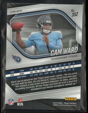2025 Panini Prizm Cam Ward Rookie RC Black Red Checker 