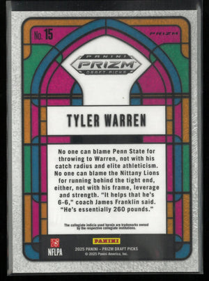 2025 Panini Prizm Draft Pick Stained Glass Tyler Warren Rookie RC 