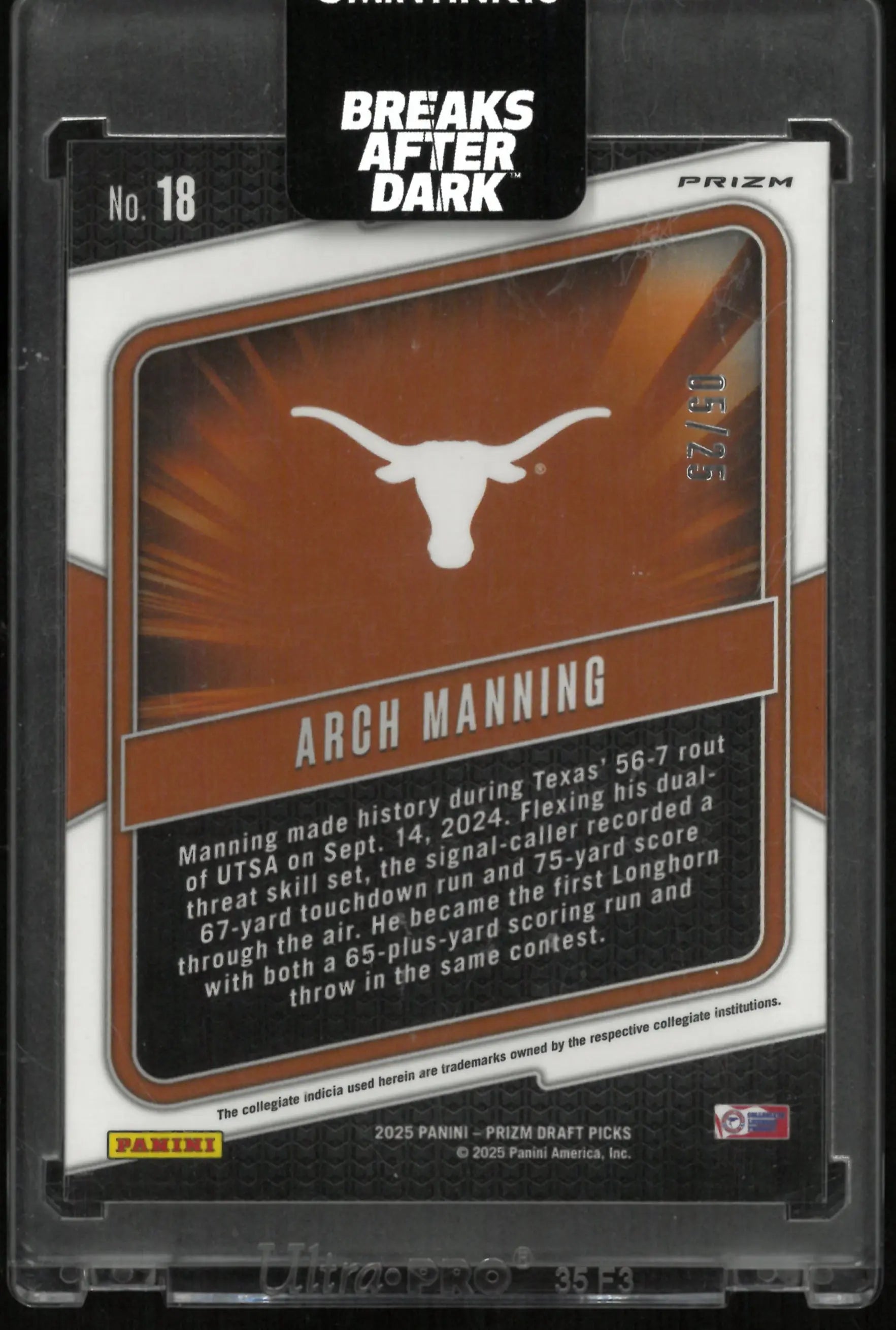 2025 Panini Prizm Draft Picks Rated Prospect Hype Arch Manning /25 