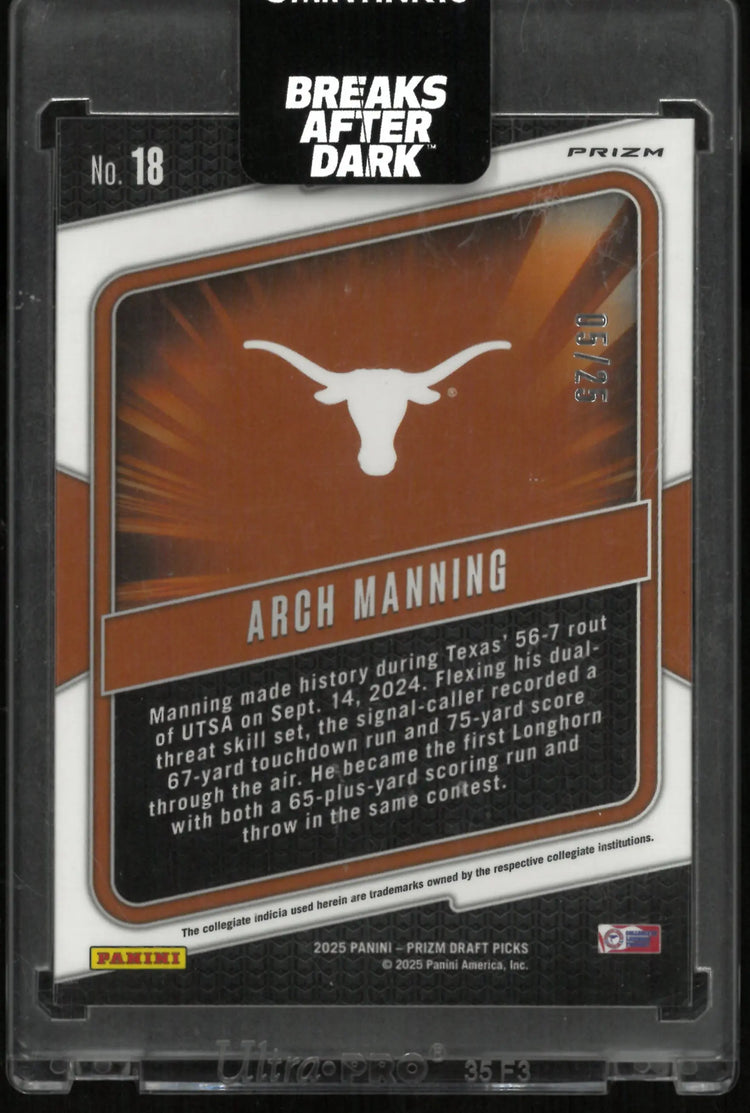 2025 Panini Prizm Draft Picks Rated Prospect Hype Arch Manning /25 