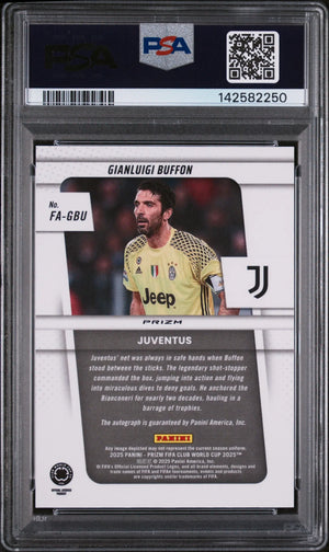 2025 Panini Prizm FIFA CWC Autographs Gianluigi Buffon Auto Blue Shimmer PSA 10 