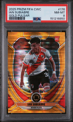 2025 Panini Prizm FIFA Club World Cup Gold Pulsar Rookie Ian Subiabre /10 PSA 8 