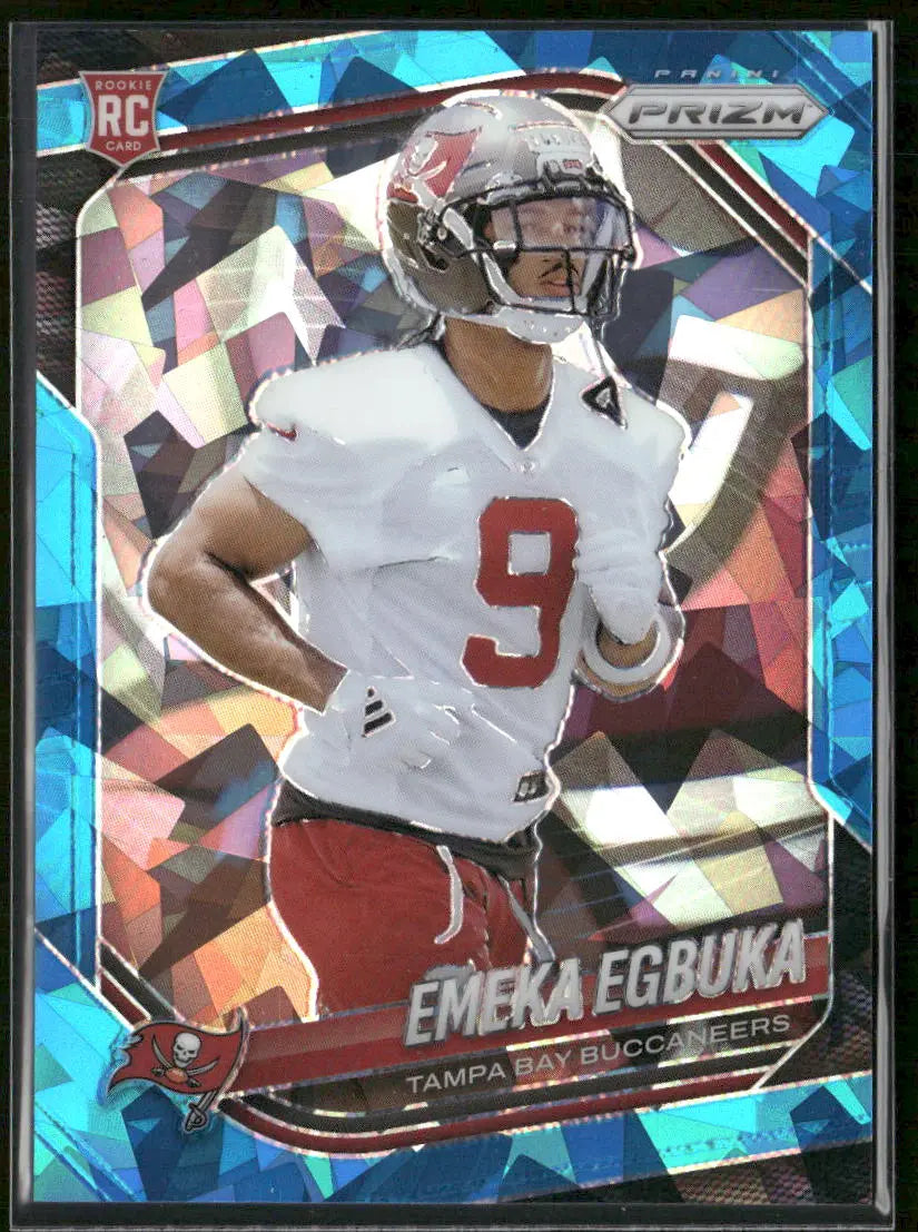 2025 Panini Prizm Football Blue Cracked Ice Rookie Emeka Egbuka /99 