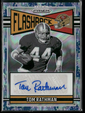 2025 Panini Prizm Football Camo Flashback Auto Tom Rathman /25 