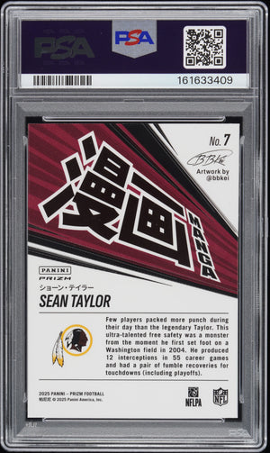 2025 Panini Prizm Manga Horizontal Sean Taylor PSA 10 
