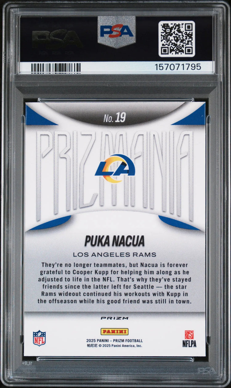 2025 Panini Prizm Prizmania Puka Nacua  PSA 10 