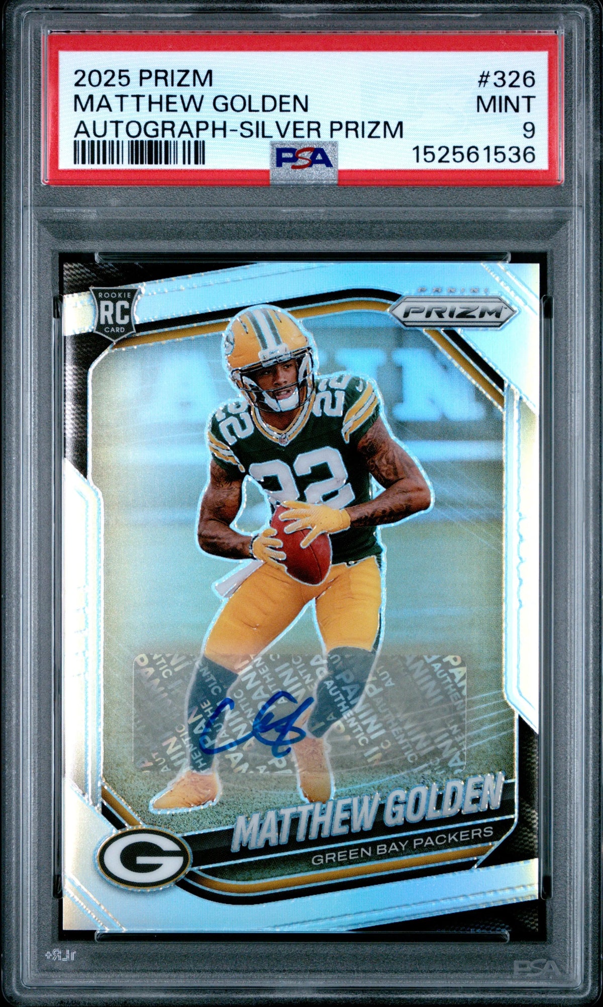 2025 Panini Prizm Rookie Autograph Matthew Golden Auto Silver Prizm RC PSA 9 