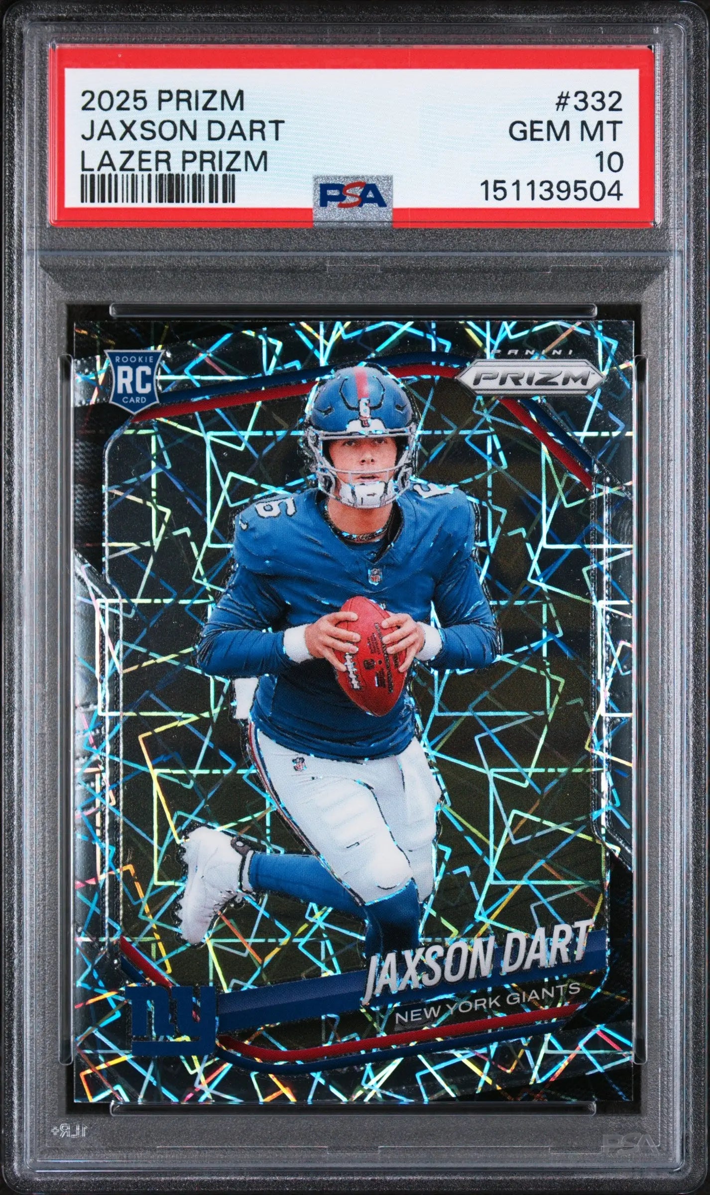 2025 Panini Prizm Rookie Jaxson Dart Lazer Prizm RC PSA 10 