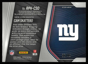 2025 Panini Prizm Rookie Patch Autograph Cam Skattebo Auto /99 RC 