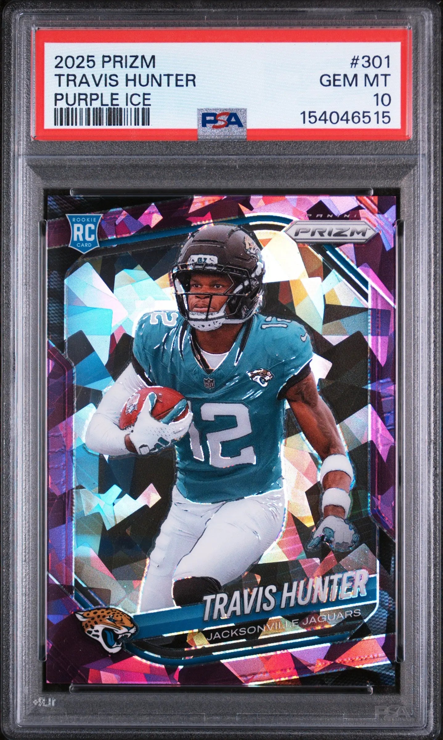 2025 Panini Prizm Rookie Travis Hunter Purple Ice /225 RC PSA 10 