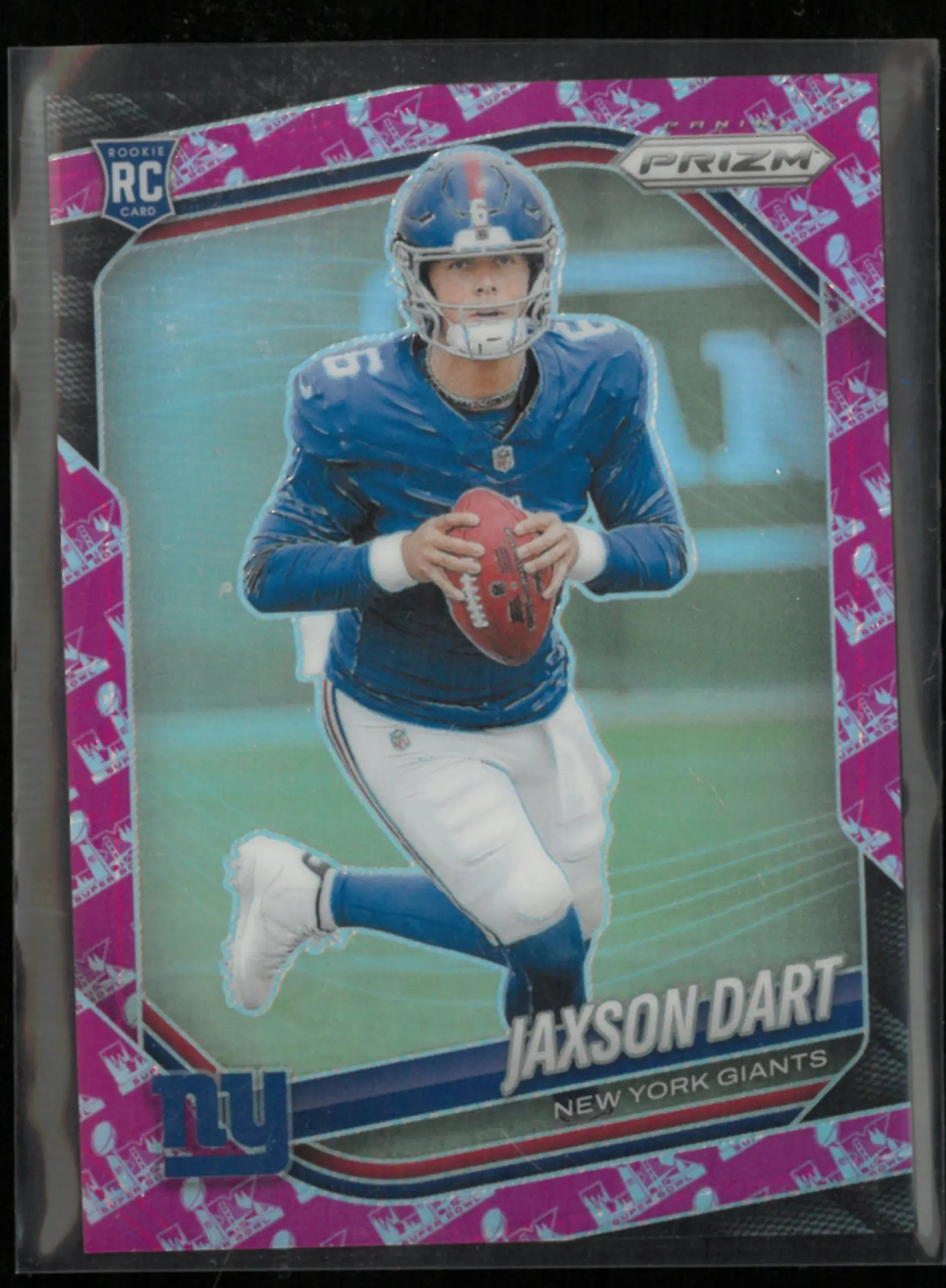 2025 Panini Prizm Super Bowl Logo Pink Jaxson Dart RC Rookie /60 
