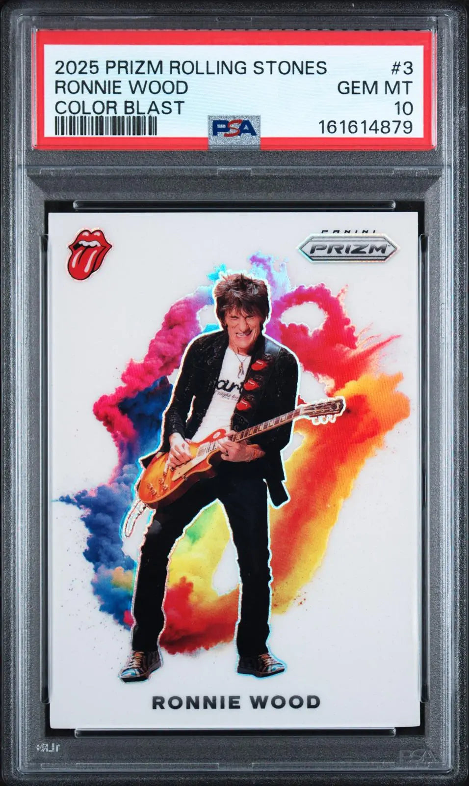 2025 Panini Prizm The Rolling Stones Color Blast Ronnie Wood Holo PSA 10 