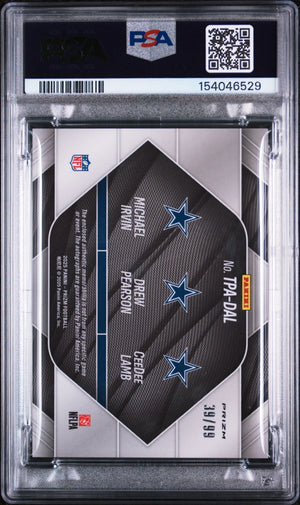 2025 Panini Prizm Triple Patch Autographs Irvin/Pearson/Lamb Auto /99 PSA 10 