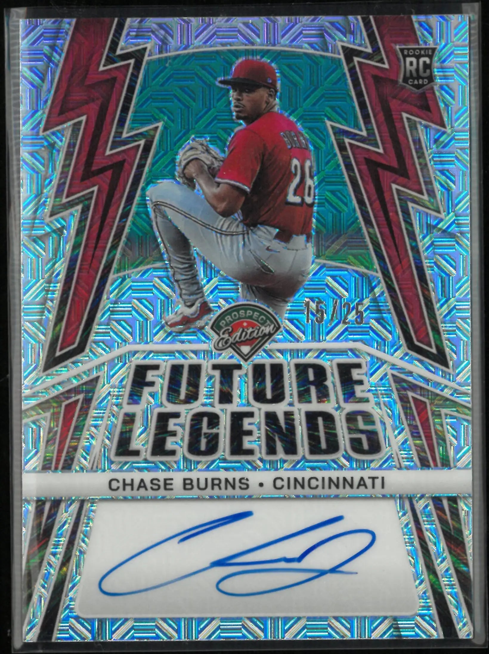2025 Panini Prospect Edition Future Legends Chase Burns Rookie Autograph Auto RC /25 
