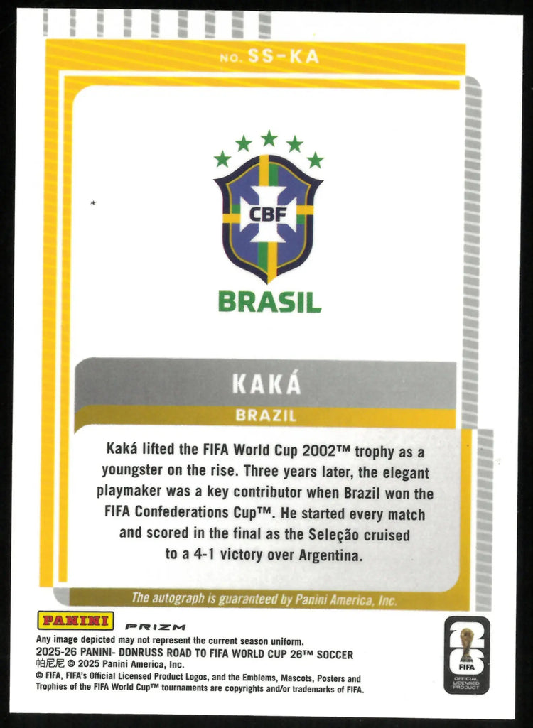 2025 Panini Road To Fifa World Cup Pink Signature Series Auto Kaka 