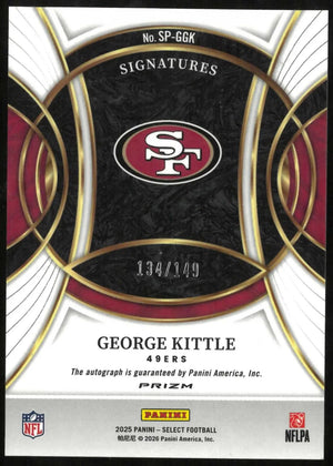2025 Panini Select Autograph George Kittle Auto Blue /149 