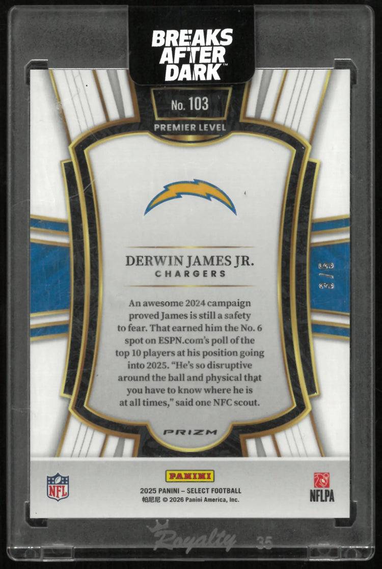 2025 Panini Select Derwin James Jr. Green Lazer /5 