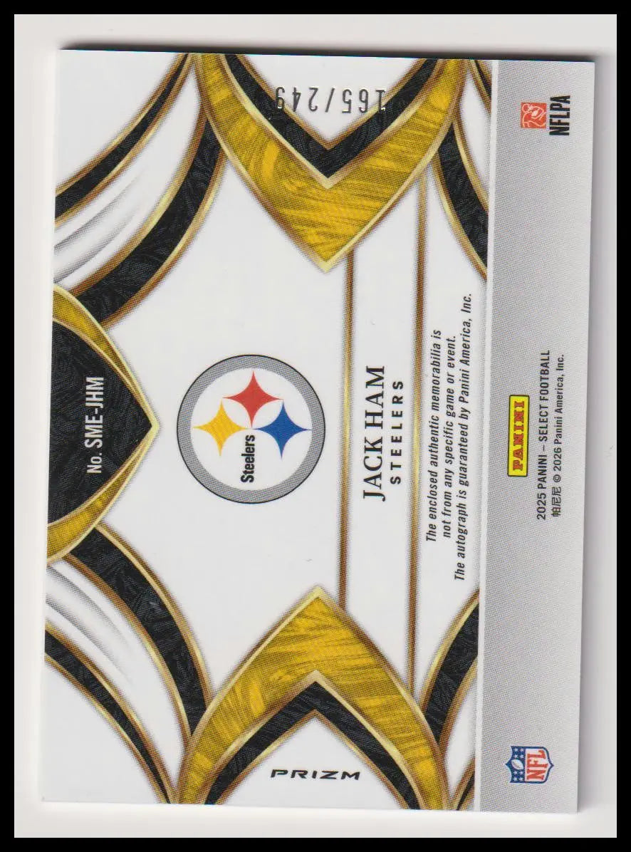 2025 Panini Select Patch Autograph Jack Ham Auto /249 