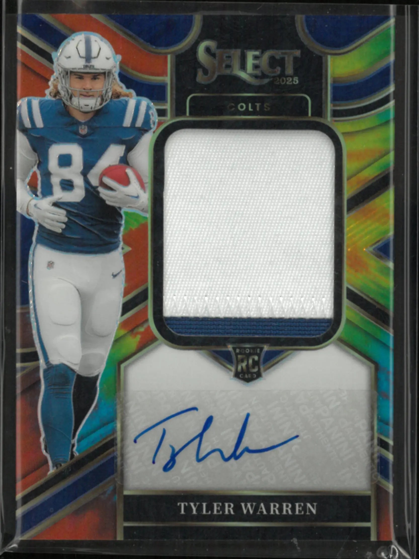 2025 Panini Select Prizm Rookie Patch Autograph Tyler Warren Tie Dye /25 RC 